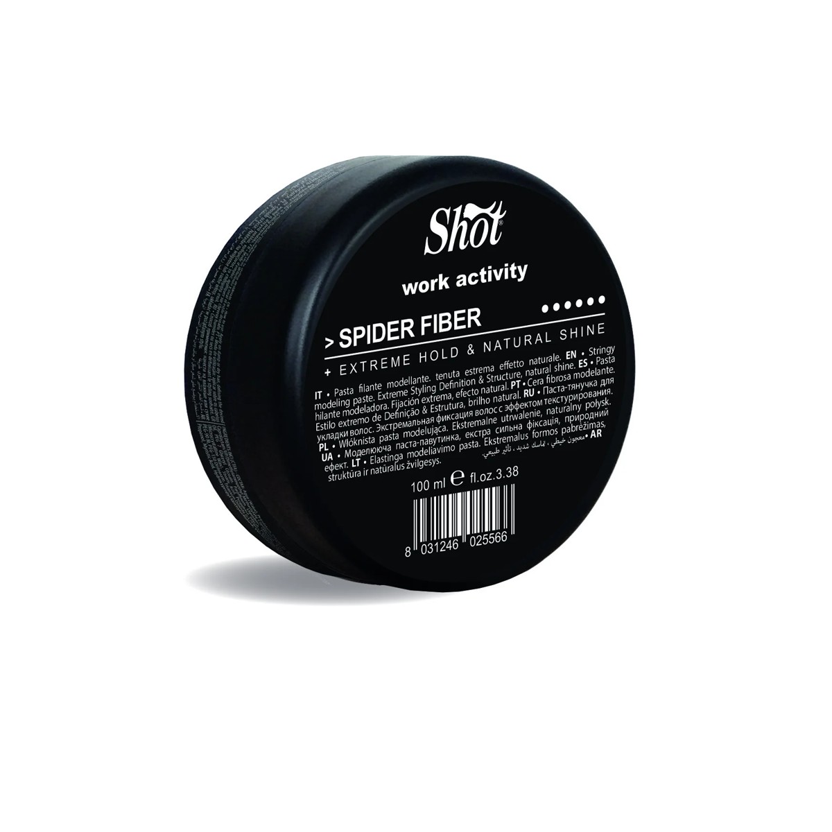 Shot Work Activity Spider Fiber 100 ml-A Shot Work Activity Spider Fiber 100 ml – włóknista pasta do włosów o ekstremalnym utrwaleniu i naturalnym połysku - obrazek 1