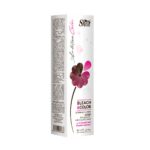 Box for Shot Bleach & Color hair lightener with pink flower graphic on white, 1 STEP kit, 80 ml; ingredients panel visible on the side